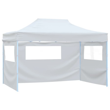 Carpa plegable para celebraciones con 3 paredes blanco