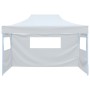 Carpa plegable para celebraciones con 3 paredes blanco