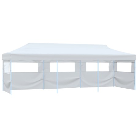 Carpa de fiestas pop-up plegable con 5 paredes blanco 3x9 m