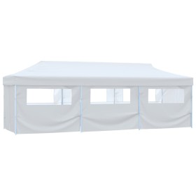 Carpa de fiestas pop-up plegable con 8 paredes blanco 3x9 m