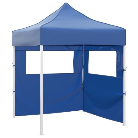 Carpa plegable profesional con 2 paredes acero azul 2x2 m en Carpas y cenadores | Comprar online en Foro24