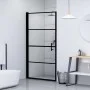 Black tempered glass shower door 91x195 cm by vidaXL, shower doors - Ref: Foro24-145672, Price: 193,75 €, Discount: %