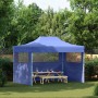 Carpa plegable profesional con 3 paredes acero azul 3x4 m