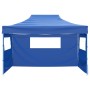 Carpa plegable profesional con 3 paredes acero azul 3x4 m