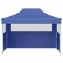 Carpa plegable profesional con 3 paredes acero azul 3x4 m