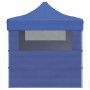 Carpa plegable profesional con 3 paredes acero azul 3x4 m