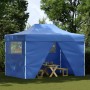Carpa plegable profesional con 4 paredes acero azul 3x4 m