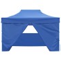 Carpa plegable profesional con 4 paredes acero azul 3x4 m