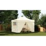 Carpa plegable profesional con 4 paredes acero color crema 3x4m en Carpas y cenadores | Comprar online en Foro24