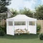 Carpa plegable profesional con 3 paredes acero blanco 280x410x315 cm en Carpas y cenadores | Comprar online en Foro24