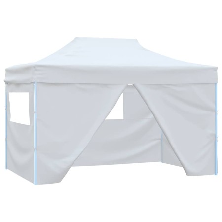 Carpa plegable profesional con 4 paredes acero blanco 280x410x315 cm en Carpas y cenadores | Comprar online en Foro24