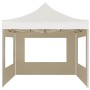 Carpa plegable profesional paredes aluminio color crema 2x2 m en Carpas y cenadores | Comprar online en Foro24