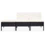 Set de muebles de jardín 3 pzas y cojines ratán sintético negro