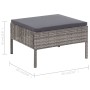 Set de muebles de jardín 3 pzas y cojines ratán sintético gris