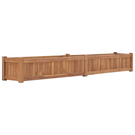 Arriate elevado madera maciza de teca 200x30x25 cm en Maceteros y jardineras | Comprar online en Foro24
