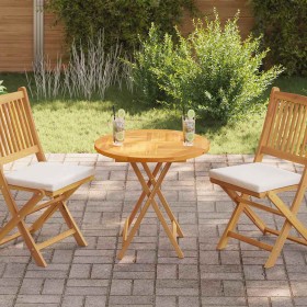 Superficie de mesa redonda madera maciza de teca 2,5 cm 70 cm Superficie de mesa redonda madera maciza de teca 2,5 cm 70 cm