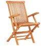 Set comedor de jardín plegable 7 piezas madera maciza de teca