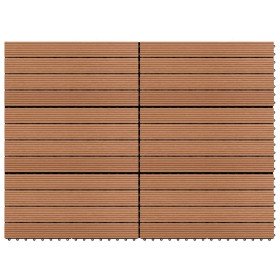 Baldosas 6 unidades WPC marrón 1m² 60x30 cm