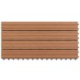 Baldosas 6 unidades WPC marrón 1m² 60x30 cm