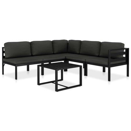 Set muebles de jardín 6 pzas y cojines aluminio gris antracita en Conjuntos de jardín | Comprar online en Foro24
