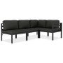 Set muebles de jardín 4 pzas y cojines aluminio gris antracita en Conjuntos de jardín | Comprar online en Foro24
