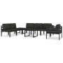 Sofá modular central con cojines aluminio antracita