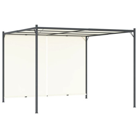 Pérgola con tejado ajustable acero color blanco crema 3x3 m en Pérgolas, arcos y enrejados de jardín | Comprar online en Foro24