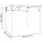 Pérgola con tejado retráctil acero color blanco crema 3x3 m