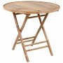 Set de comedor exterior plegable 5 piezas con cojines bambú