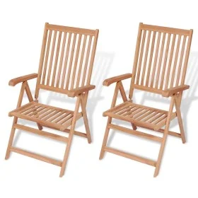 Reclining garden chairs, 2 units, solid teak wood by vidaXL, Garden chairs - Ref: Foro24-43029, Price: 240,23 €, Discount: %