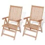 Reclining garden chairs, 2 units, solid teak wood by vidaXL, Garden chairs - Ref: Foro24-43029, Price: 240,23 €, Discount: %