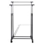 Perchero ajustable para ropa 4 ruedas 2 barras