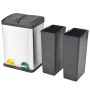 Cubo de reciclaje y basura con pedal acero inoxidable 36 L