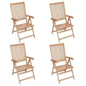 Reclining garden chairs 4 units solid teak wood by vidaXL, Garden chairs - Ref: Foro24-3065525, Price: 476,22 €, Discount: %