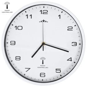 Reloj de pared radiocontrol movimiento de cuarzo 31 cm blanco Reloj de pared radiocontrol movimiento de cuarzo 31 cm blanco
