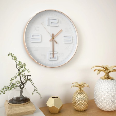 Reloj de pared apariencia de cobre 30 cm