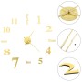Reloj 3D de pared con diseño moderno 100 cm XXL dorado