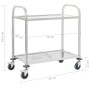 Carrito de cocina de 2 alturas acero inoxidable 95x45x83,5 cm