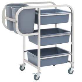 Carrito de cocina con recipientes de plástico 82x43,5x93 cm