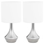 Lámparas de mesa táctiles 2 unidades blanco E14