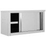 Armario pared de cocina puertas correderas acero 90x40x50 cm en Recipiente para comida | Comprar online en Foro24