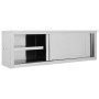 Armario pared de cocina puertas correderas acero 150x40x50 cm