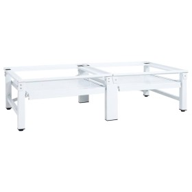 Pedestal doble lavadora secadora con estantes extraíbles blanco