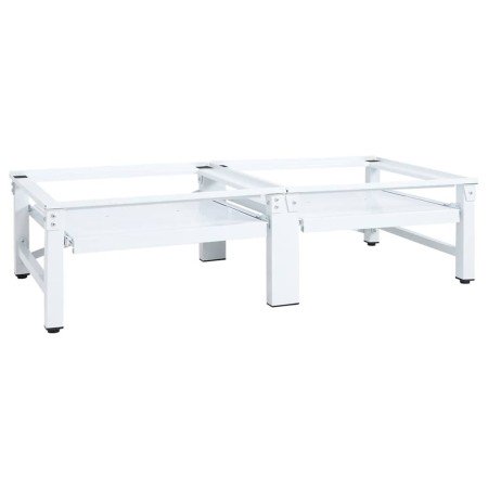 Pedestal doble lavadora secadora con estantes extraíbles blanco