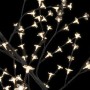 Árbol de Navidad 128 LEDs blanco cálido flores de cerezo 120 cm