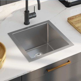 Fregadero de cocina hecho a mano acero inoxidable