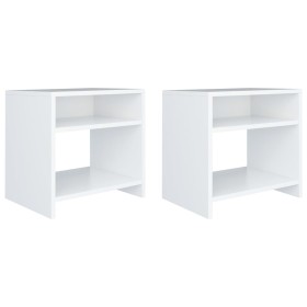 Mesitas de noche 2 uds madera contrachapada blanco 40x30x40 cm Mesitas de noche 2 uds madera contrachapada blanco 40x30x40 cm