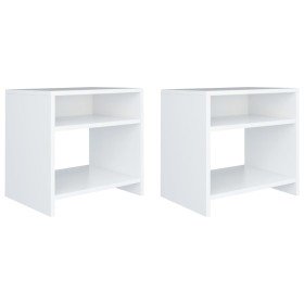 Mesitas de noche 2 uds madera contrachapada blanco 40x30x40 cm Mesitas de noche 2 uds madera contrachapada blanco 40x30x40 cm