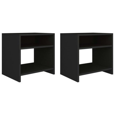 Mesitas de noche 2 uds madera contrachapada negro 40x30x40 cm en Mesitas de noche | Comprar online en Foro24
