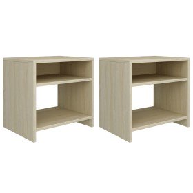 Mesitas de noche 2 uds contrachapado roble sonoma 40x30x39 cm Mesitas de noche 2 uds contrachapado roble sonoma 40x30x39 cm